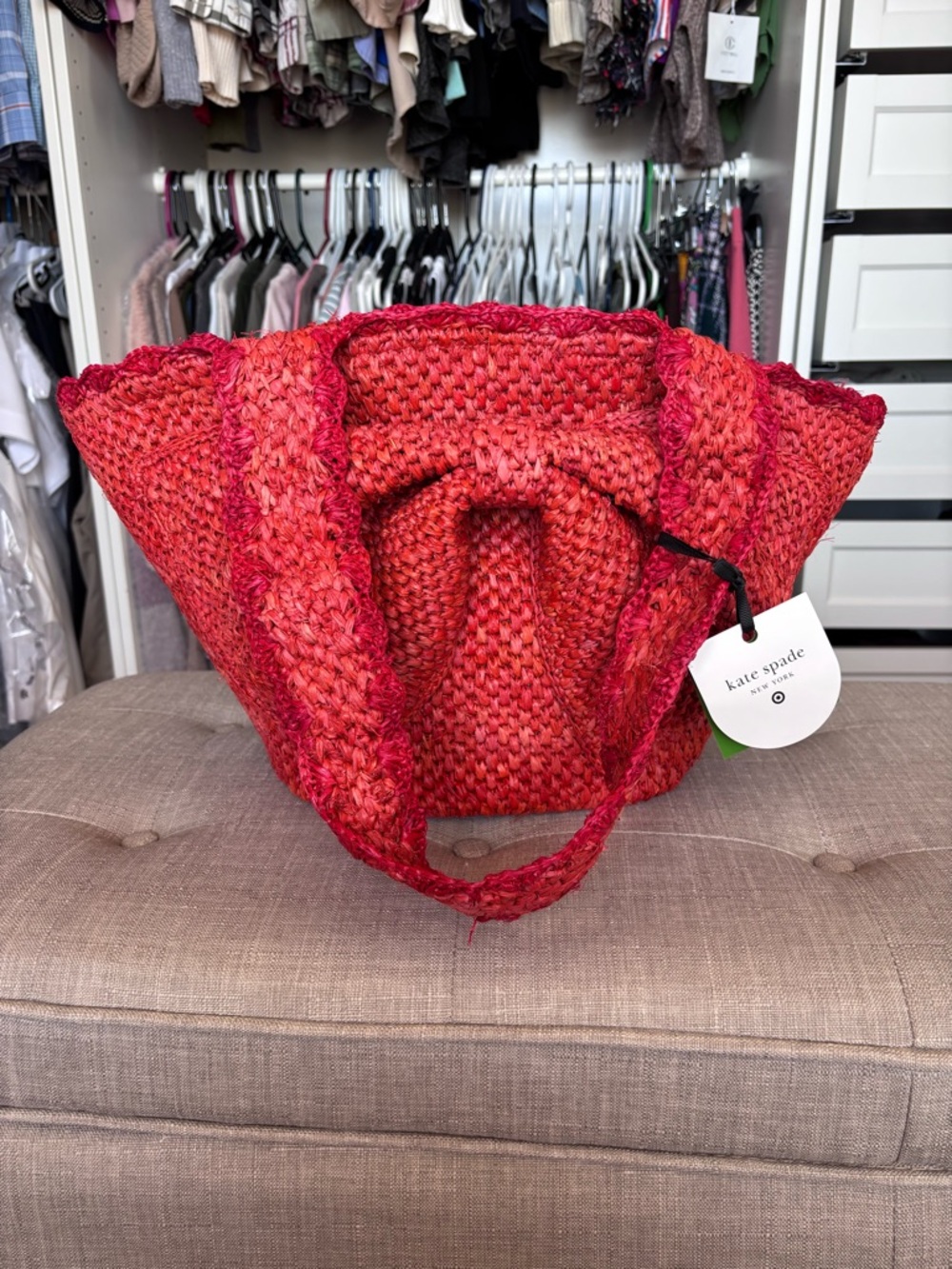 kate spade x Target Raffia Bow Tote Bag - Picture 2 of 5